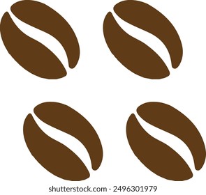 Kaffeebohnen-Symbol auf isoliertem Hintergrund