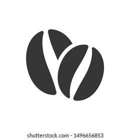 Coffee Beans Icon on White Background. Vector