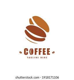 Coffee Beans Icon on White Background. Flat Vector Icon Design Template Element. Logotypes collection for coffee shop, cafe, restaurant. Vector illustration. Hipster and retro style. Design vector