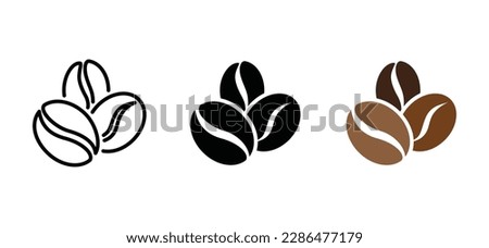 Coffee beans icon on white background. Coffee beans icon in line, flat, and color style. Morning coffee sign and symbol. Vector illustration