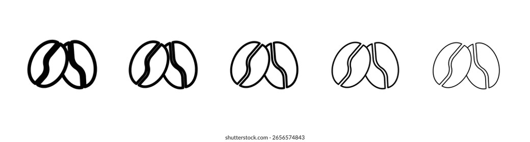 Ícone de grãos de café esboço ilustração simples isolada