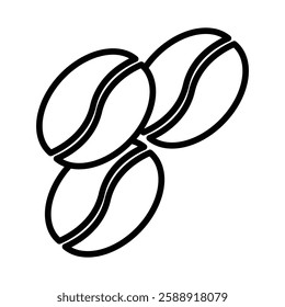 Coffee beans icon Outline vector symbol sign