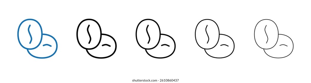 Coffee beans icon Outline vector logo for web ui
