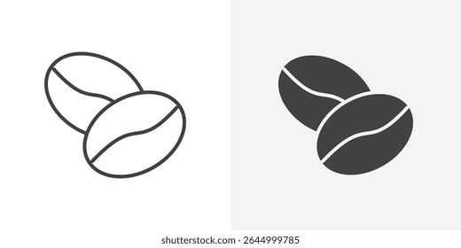 Coffee beans icon Outline vector sign