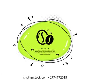 Coffee beans icon. Quote speech bubble. Hot cappuccino seed sign. Roasted seeds symbol. Quotation marks. Classic coffee beans icon. Vector