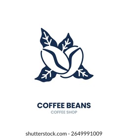 Ícone de grãos de café. café, grãos, assado, aroma, cafeína, orgânico, semente, expresso. Ilustração de ícone de vetor