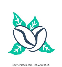Coffee beans icon. coffee, beans, roast, aroma, caffeine, organic, seed, espresso. Vector Icon Illustration