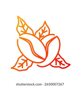 Ícone de grãos de café. café, grãos, assado, aroma, cafeína, orgânico, semente, expresso. Ilustração de ícone de vetor