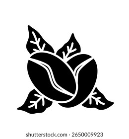 Ícone de grãos de café. café, grãos, assado, aroma, cafeína, orgânico, semente, expresso. Ilustração de ícone de vetor