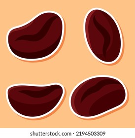 coffee beans icon set design