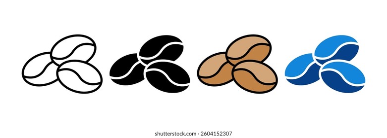 Coffee Beans Icon Set Multiple Style Collection