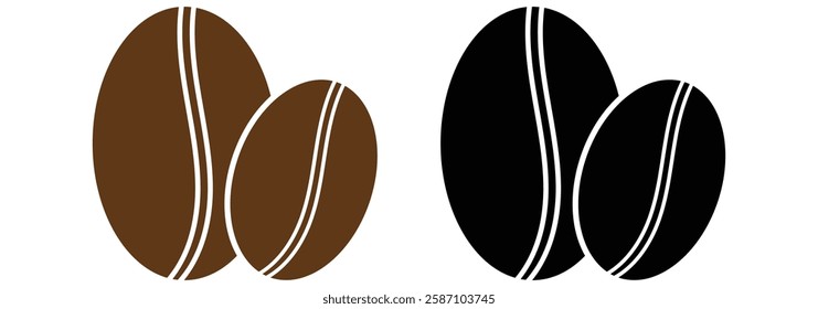 Coffee beans icon set. coffee seeds icon. vector of coffee beans icon. eps 888.