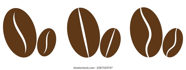 Coffee beans icon set. coffee seeds icon. vector of coffee beans icon. eps 888.