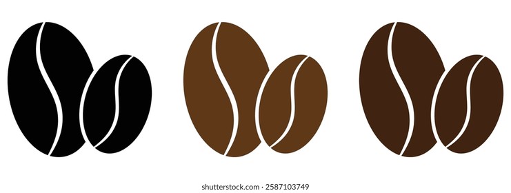 Coffee beans icon set. coffee seeds icon. vector of coffee beans icon. eps 888.