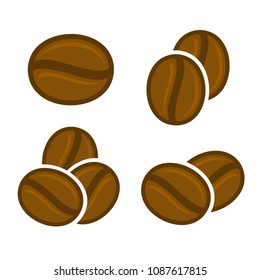 Coffee Beans Icon Set. Vector