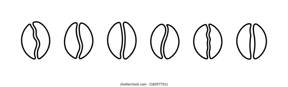 
coffee beans icon set. vector illustration, isolated flat icon illustration of coffee beans.