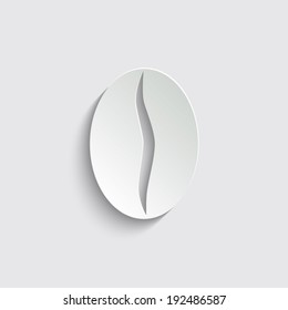 coffee beans icon with shadow on a grey background