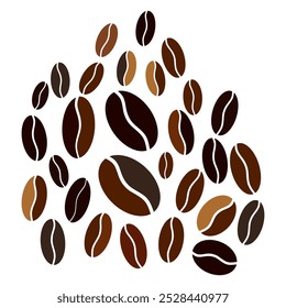 Coffee beans icon for coffee shop. Morning coffee beans sign and symbol illustration.