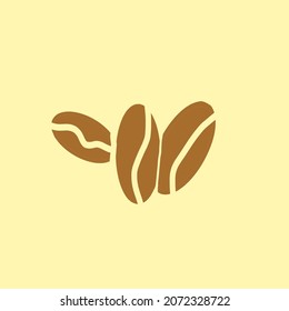 coffee beans icon for coffee shop symbol background, vector illustration background yellow