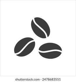 Coffee beans icon simple flat style vector.