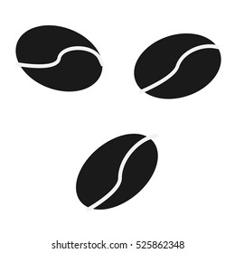 Coffee beans icon. Simple flat logo of coffee beans on white background. 