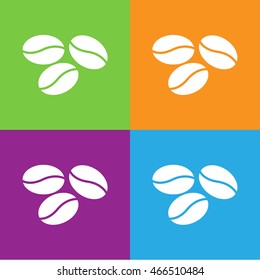 Coffee beans icon. Simple logo of coffee beans on white background. Flat vector illustration.