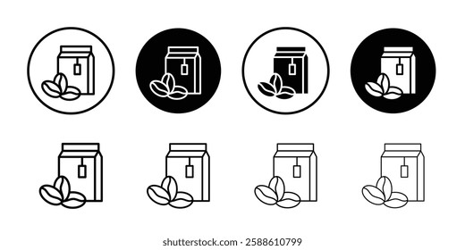 Coffee beans icon Simple outline vector logo