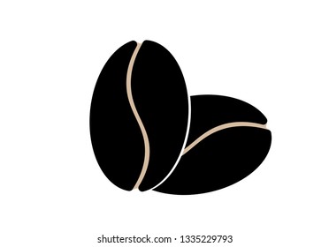 Coffee beans icon in simple style isolated vector illustration