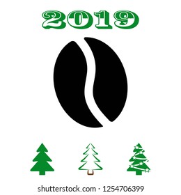 Coffee beans icon  stock vector illustration flat design