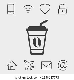  Coffee beans icon  stock vector illustration flat design