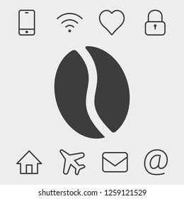  Coffee beans icon  stock vector illustration flat design