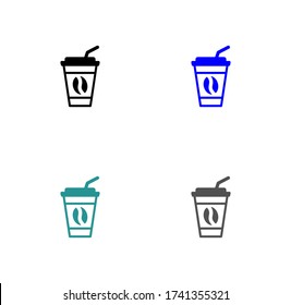  Coffee beans icon  stock vector illustration flat design.