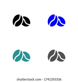  Coffee beans icon  stock vector illustration flat design.