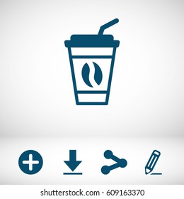  Coffee beans icon  stock vector illustration flat design