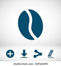  Coffee beans icon  stock vector illustration flat design