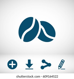  Coffee beans icon  stock vector illustration flat design