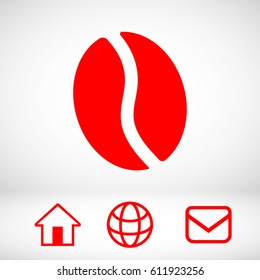  Coffee beans icon  stock vector illustration flat design