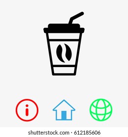  Coffee beans icon  stock vector illustration flat design
