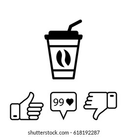  Coffee beans icon  stock vector illustration flat design