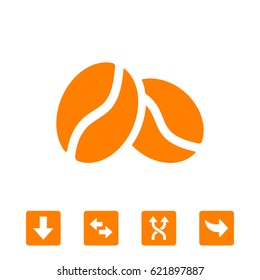  Coffee beans icon  stock vector illustration flat design