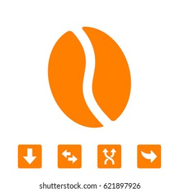  Coffee beans icon  stock vector illustration flat design