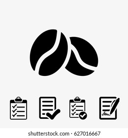 Coffee beans icon  stock vector illustration flat design