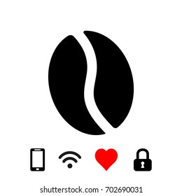  Coffee beans icon  stock vector illustration flat design