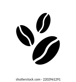 Coffee beans icon. Stylized black elements isolated on white background. Best for web, print, logo creating and branding design.