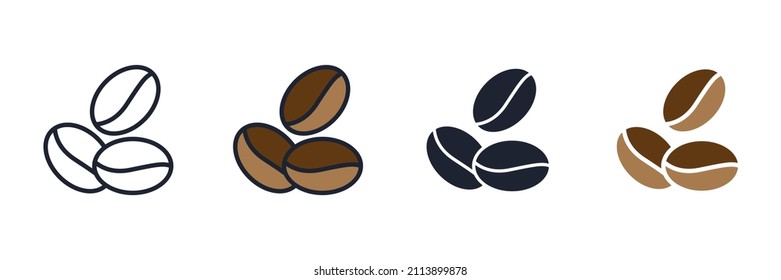 Plantilla de símbolo de icono de judías de café para la colección de diseño gráfico y web ilustración vectorial