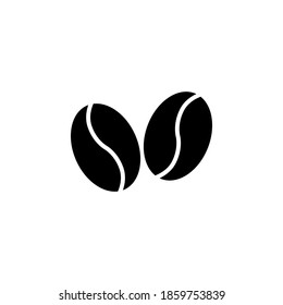 Coffee beans icon symbol vector on white background
