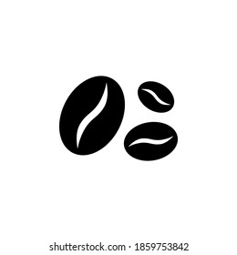 Coffee beans icon symbol vector on white background