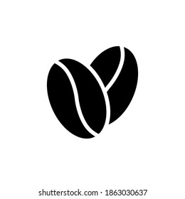 Coffee beans icon symbol vector on white background