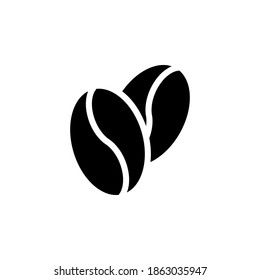 Coffee beans icon symbol vector on white background