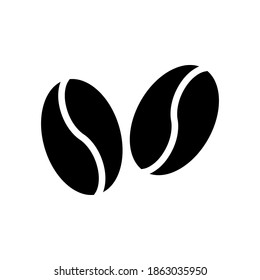 Coffee beans icon symbol vector on white background